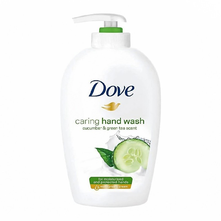 Комплект от 4 бр. Dove Go Fresh течен сапун с помпичка, краставица и зелен чай, 250 ml