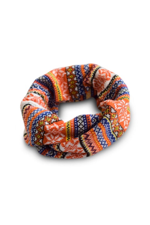 Kötött körsál - narancs-fehér-kék SCFI1650-3