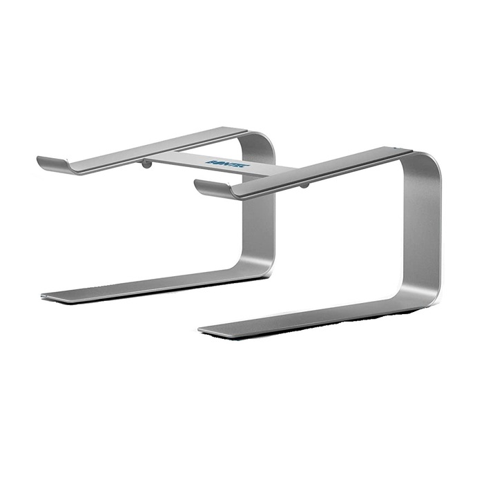 Stand laptop, Bontec, 10-17 inch 25-43 cm, reglabil, 5 kg max, metal, argintiu