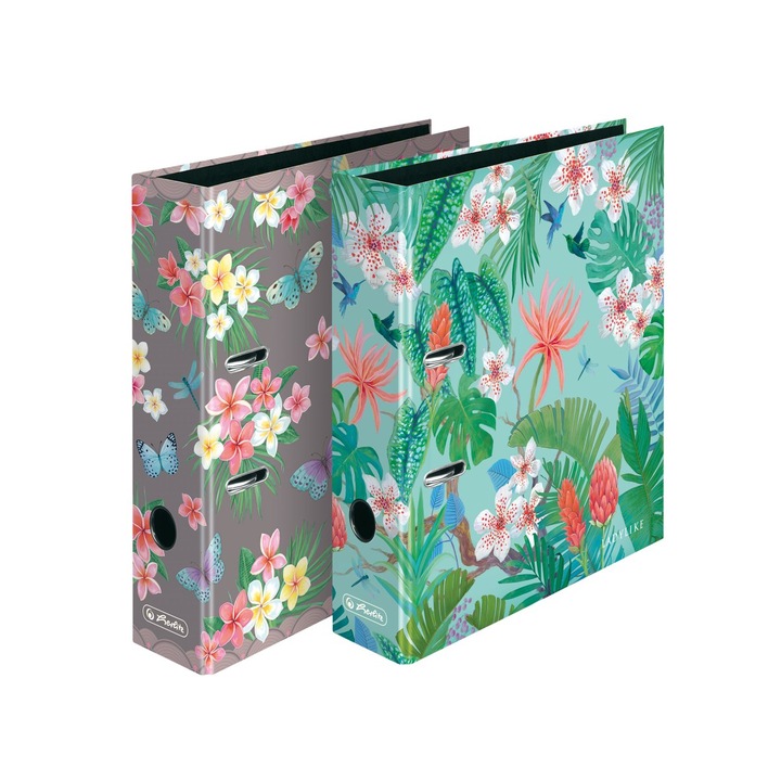 2 db laminált Herlitz MaxFile biblioraft készlet, 8 cm, LadyLike Butterflies & Jungle