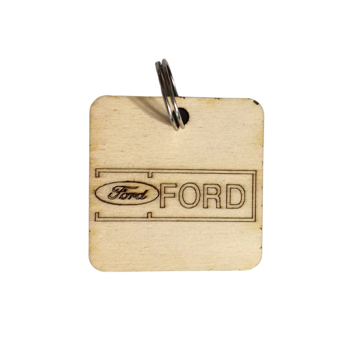 Ключодържател Ford, за кола, ключ за мотоциклет, 5 см, дървен