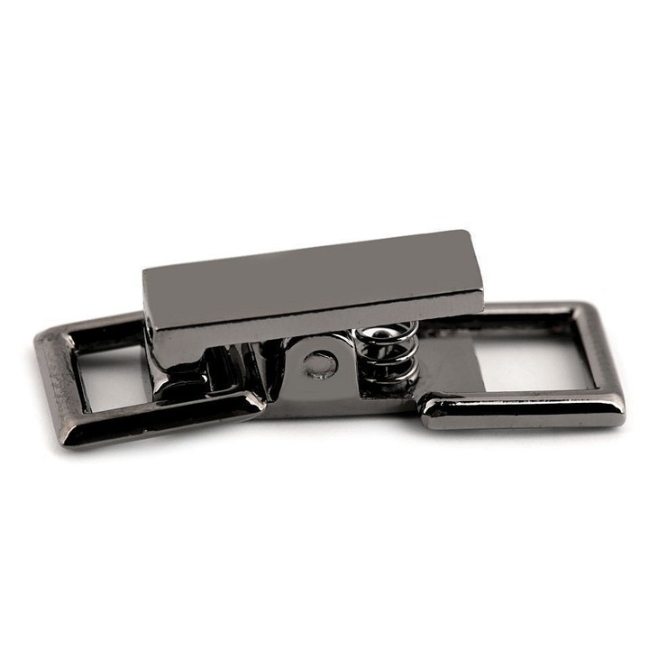 Dekoratív fém csat ruhadarabokhoz 9 x 26 mm fekete nikkel