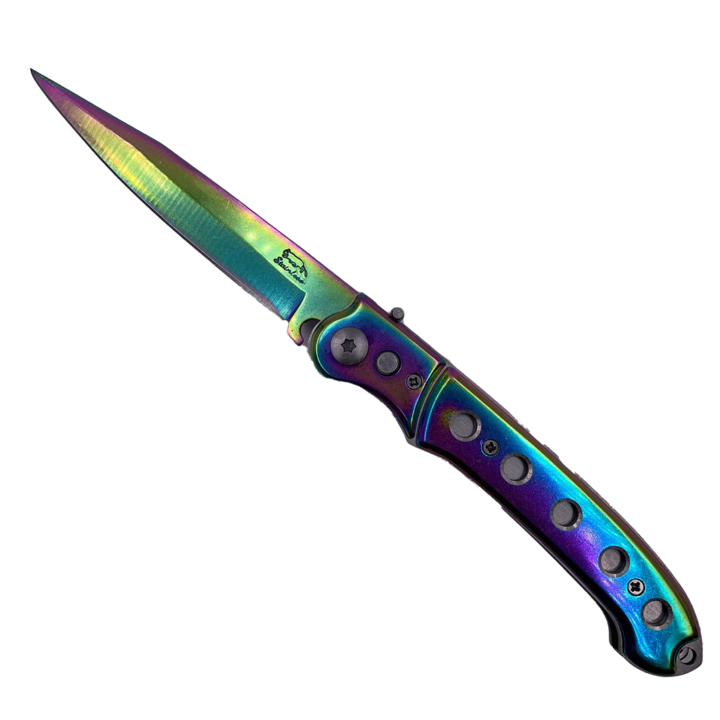 Briceag Deschidere Automata a Lamei pe Buton, Model 5 Inele, 23 cm, Husa Protectie, Fade, Dalimag