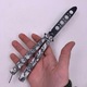 Briceag Fluture Fara Tais pentru Antrenament, Butterfly, Balisong, 22 cm, Model Cranii, Alb, Dalimag