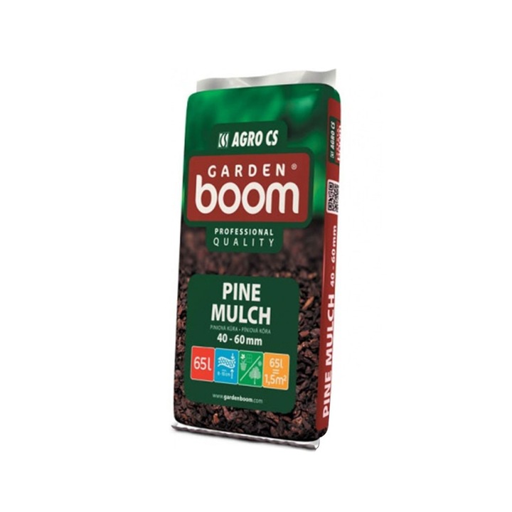 Agro CS Garden Boom fenyő dekorkéreg, 40-60 mm frakció, 65 L, különleges dekoratív megjelenés, barna
