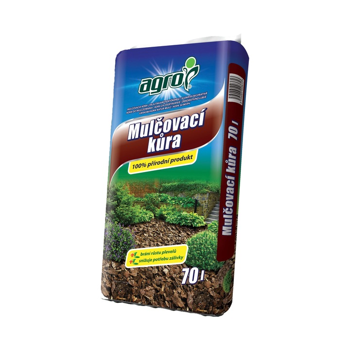 Agro díszkéreg, 70 L, parkok, kertek tereprendezésére, különleges megjelenésű, barna