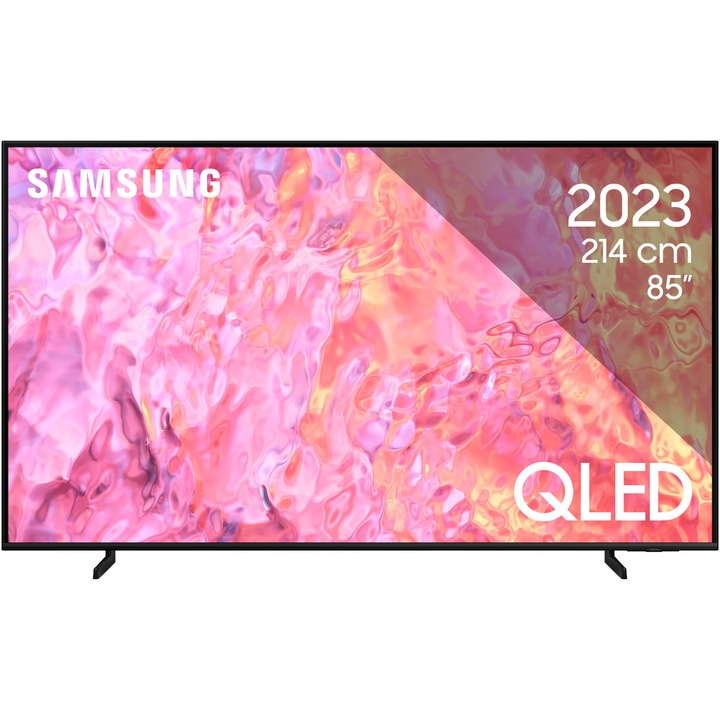 Televizor SAMSUNG QLED 85Q60C, 214 cm, Smart, 4K Ultra HD, Clasa F (Model 2023)