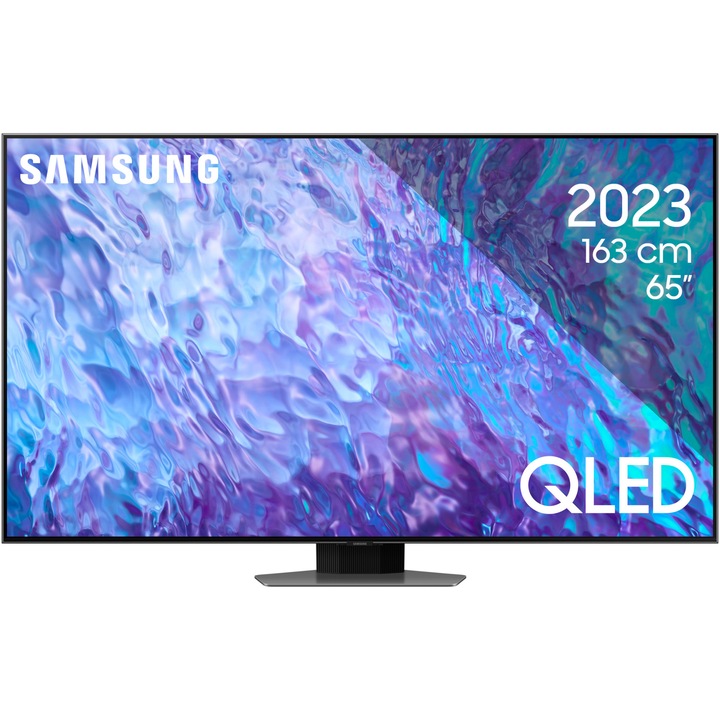 Televizor SAMSUNG QLED 65Q80C, 163 cm, Smart, 4K Ultra HD, 100 Hz, Clasa G (Model 2023)