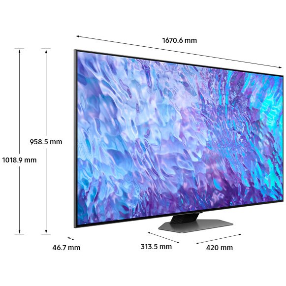 Televizor SAMSUNG QLED 75Q80C, 189 cm, Smart, 4K Ultra HD, 100 Hz, Clasa G (Model 2023)