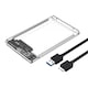 Carcasa rack pentru Hard disk 2.5 inch, Darklove, Carcasa hard disk extern, USB 3.0, Accepta SSD/Sata I/II/III, Plug and Play, Viteza transmisie pana la 5 GB/s, Hibernare inteligenta, Indicator LED, Transparent