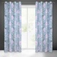 Завеса Eurofirany FLORA, Метални халки, синьо с цветя, 140x250 см
