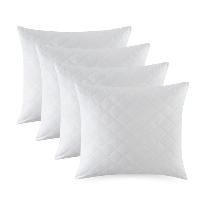 Set 4 perne matlasate, antialergice, 40x40cm, alb, Ralex Pucioasa, LDP-SET4PRN-40x40
