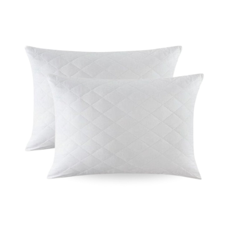 Set 2 perne matlasate, antialergice, 50x70cm, alb, Ralex Pucioasa, LDP-SET2PRN-50x70