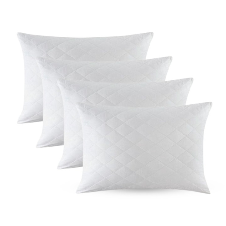 Set 4 perne matlasate, antialergice, 50x70cm, alb, Ralex Pucioasa, LDP-SET4PRN-50x70