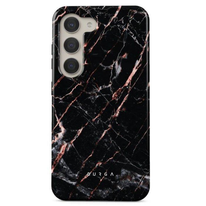 Husa Burga Dual Layer Rose Gold Marble compatibila cu Samsung Galaxy S23