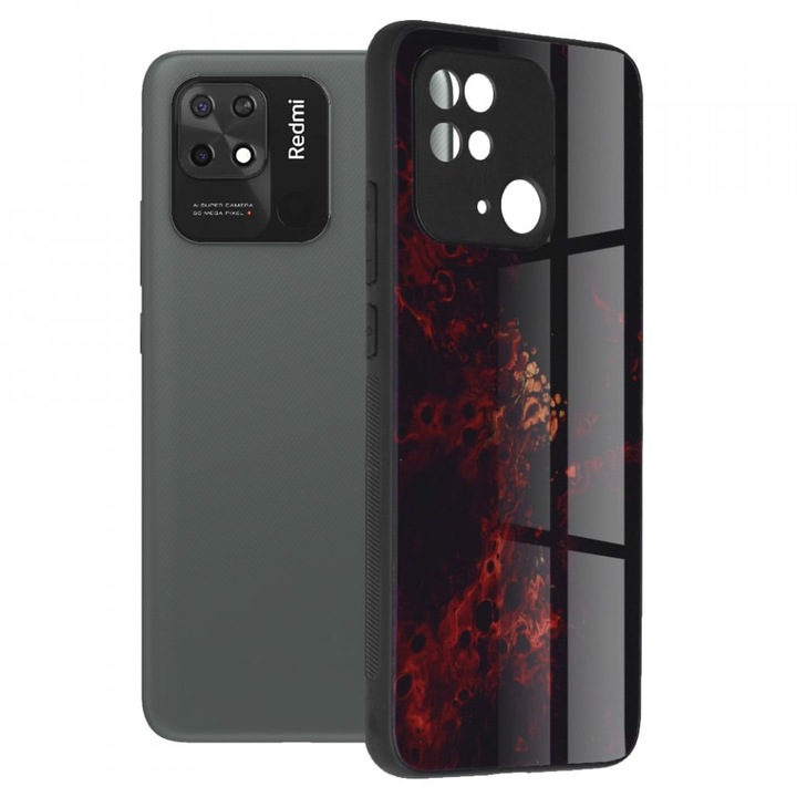 Tok Xiaomi Redmi 10C, Techsuit Glaze Series, Red Nebula telefonhoz