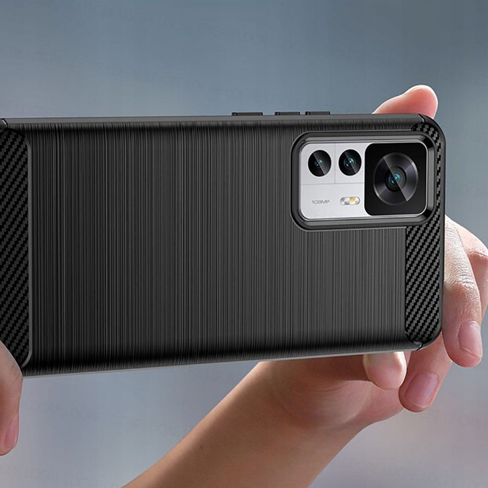 Husa pentru Xiaomi 12T, 12T Pro, Techsuit Carbon Silicone, negru