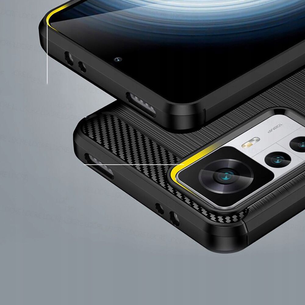 Husa pentru Xiaomi 12T, 12T Pro, Techsuit Carbon Silicone, negru