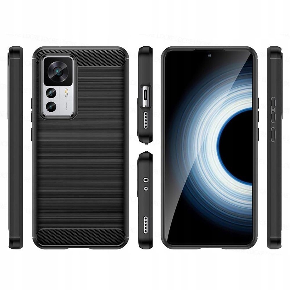 Husa pentru Xiaomi 12T, 12T Pro, Techsuit Carbon Silicone, negru