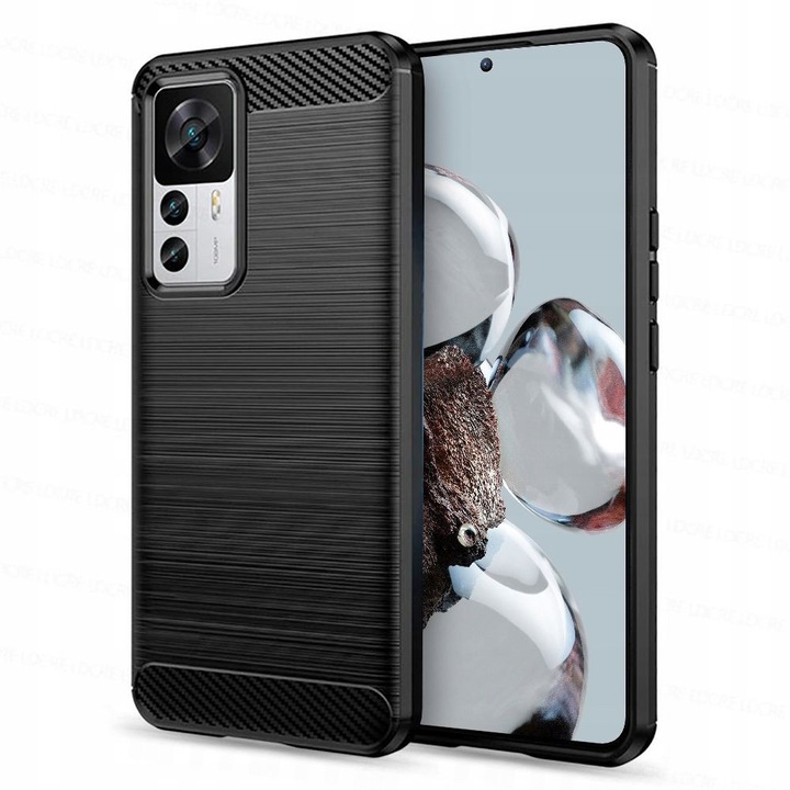 Husa pentru Xiaomi 12T, 12T Pro, Techsuit Carbon Silicone, negru