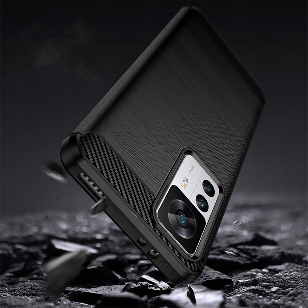 Husa pentru Xiaomi 12T, 12T Pro, Techsuit Carbon Silicone, negru