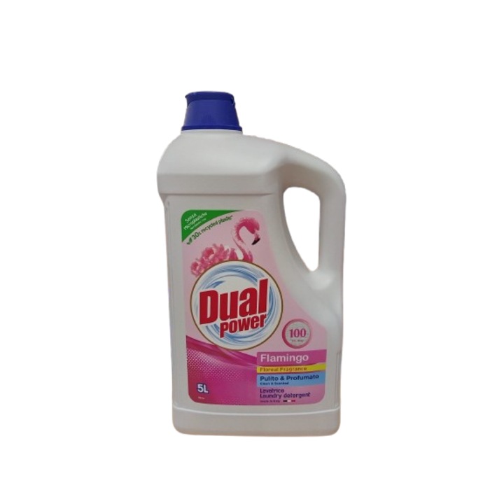 Detergent lichid de spalat rufe Dual Power Flamingo, 5l