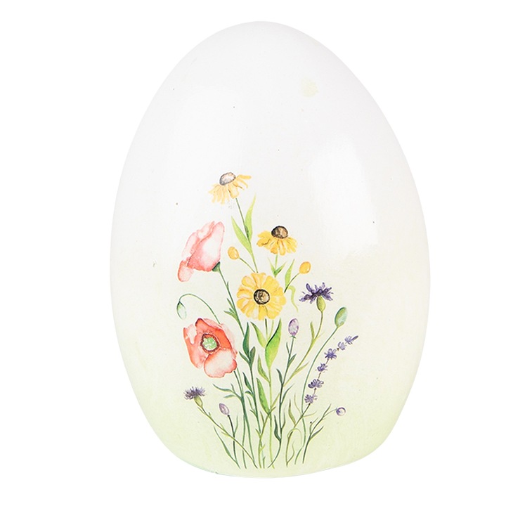 Fehér kerámia húsvéti dekortojás 10x10x14 cm