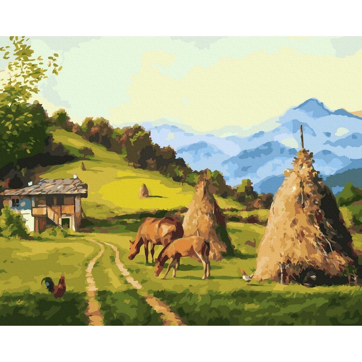Számfestő készlet ITA ART, Idill a hegyen, 40x50cm, Színe