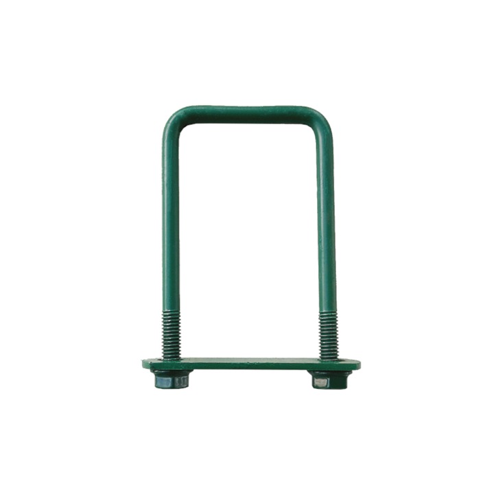 Set 25 x Brida Gard Otel, 60 x 40 mm, Tip U, pentru Fixare Panouri Gard, Stalp Rectangular, Verde