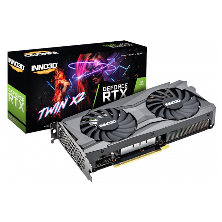 Placa video INNO3D GeForce RTX 3060 Twin X2, 12GB GDDR6, 192-bit