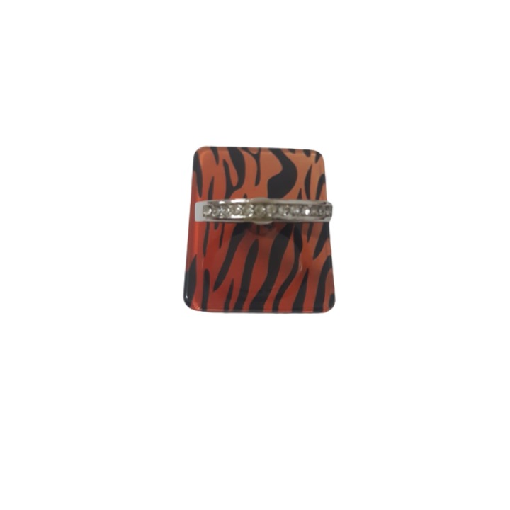 Suport cu inel compatibil cu telefon sau tableta model animal print, Portocaliu