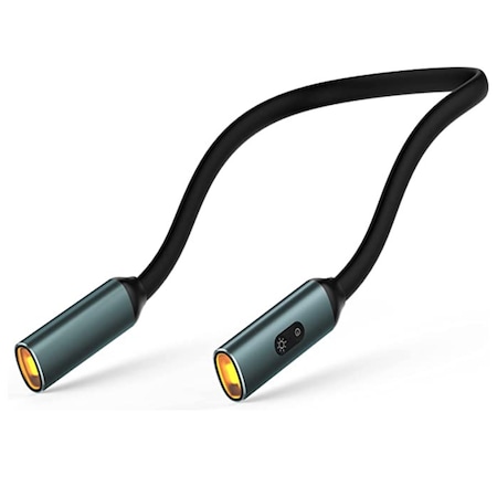 Lampa pentru citit, cu acumulator incorporat, Katlion, pozitionare pe gat cu 3 pozitii de luminare, 3 nivele de intensitate, incarcare USB, durata baterie peste 7 ore