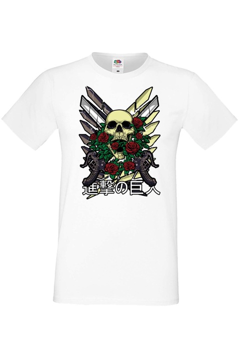 Férfi póló anime manga japan animation comics attack on titan Levi Ackermann eren yeager annie leonhart porco titans Attack on Titan 02, Fehér