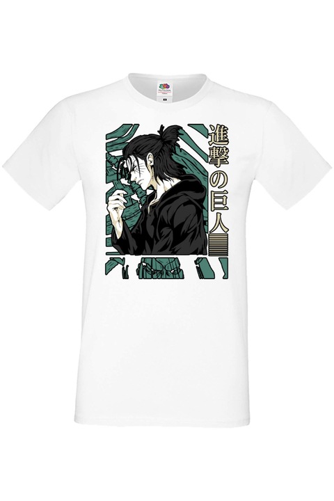 Férfi póló anime manga japan animation comics attack on titan Levi Ackermann eren yeager annie leonhart porco titans Attack on Titan Eren Yeager 03, Fehér