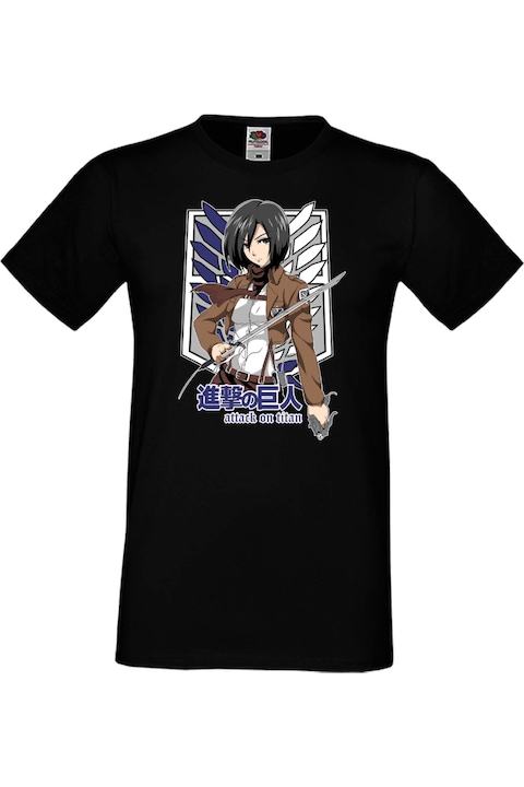 Férfi póló anime manga japan animation comics attack on titan Levi Ackermann eren yeager annie leonhart porco titans Attack on Titan Mikasa Ackerman 01, Fekete