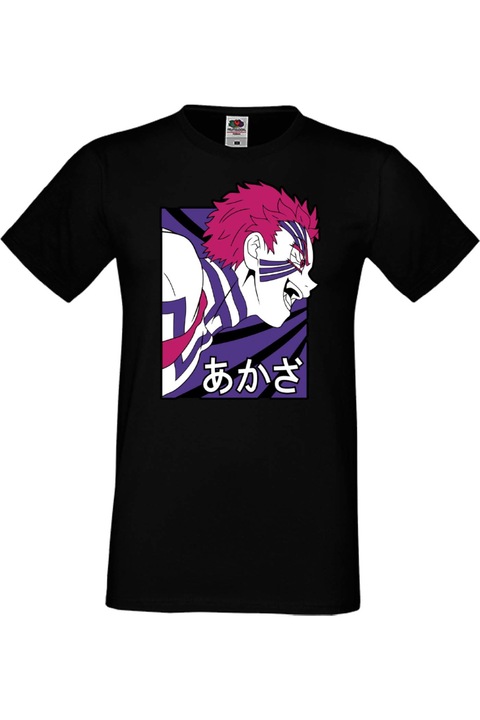 Férfi póló anime manga japan animation comics demon slayer nezuko kamado tanjiro akaza shinobi kocho Demon Slayer Akaza 03, Fekete