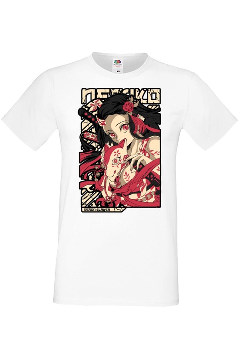 Férfi póló anime manga japan animation comics demon slayer nezuko kamado tanjiro akaza shinobi kocho Demon Slayer Nezuko Kamado 04, Fehér