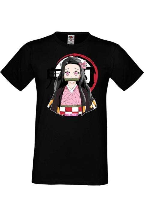 Férfi póló anime manga japan animation comics demon slayer nezuko kamado tanjiro akaza shinobi kocho Demon Slayer Nezuko Kamado 05, Fekete