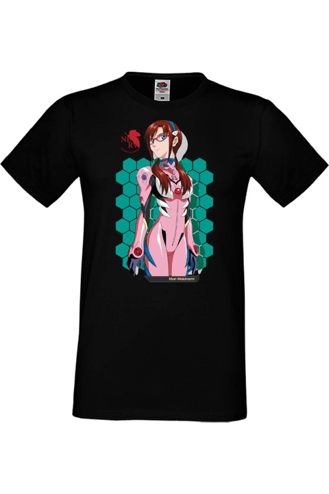Férfi póló anime manga japan animation comics neon genesis evangelion asuka rei maria iscariot eva mecha robots Neon Genesis Evangelion Mari Illustrious Makinami Maria Iscariot, Fekete