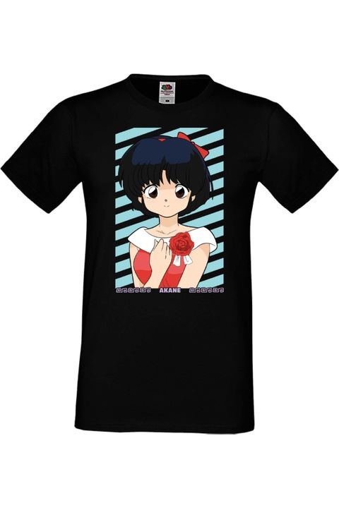 Férfi póló anime manga japan animation comics ranma 1/2 akane tendo saotome Ranma Akane Tendo, Fekete