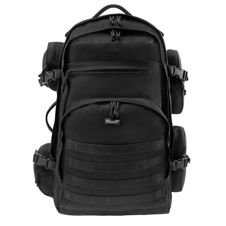 Rucsac tactic Grizzly, Texar, Poliester, Impermeabil, 65 l, Negru