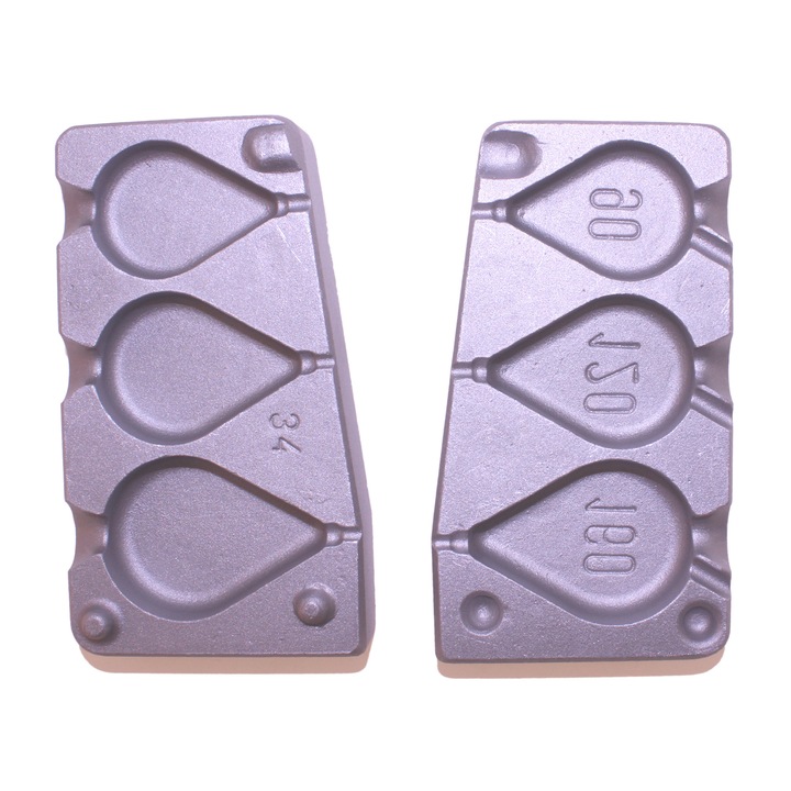 Matrita de plumb pescuit, 3 monturi plate de plumb, 90-120-160 grame, Aluminiu
