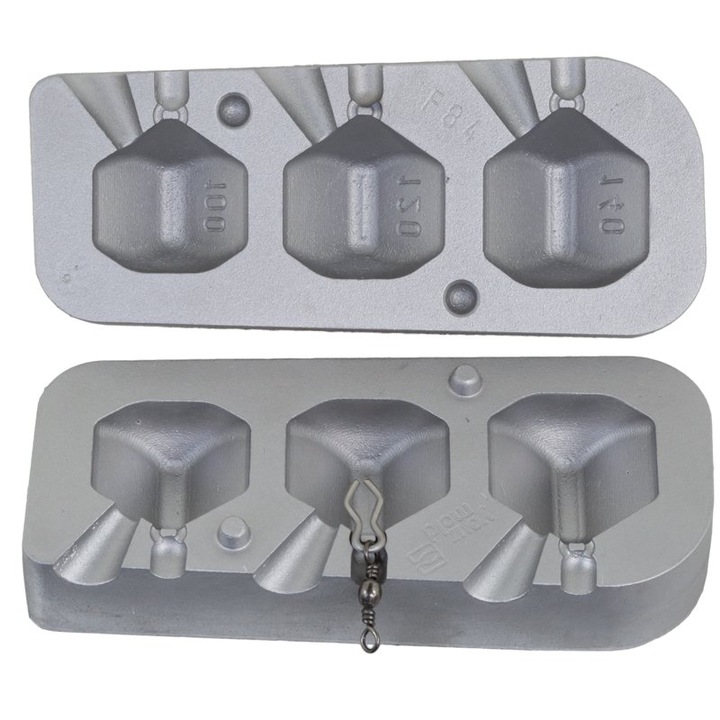 Matrita de plumb pescuit 3 monturi in tip de zaruri 100-120-140 grame, Aluminiu