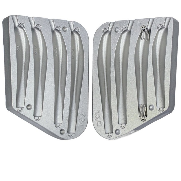 Matrita de plumb, 4 alungi pilker pentru pescuitul maritim, 80-100-120-150 grame, Aluminiu