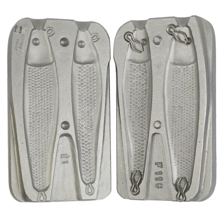 Matrita de plumb pescuit 2 monturi hering wobbler pilker 120-150 grame, Aluminiu