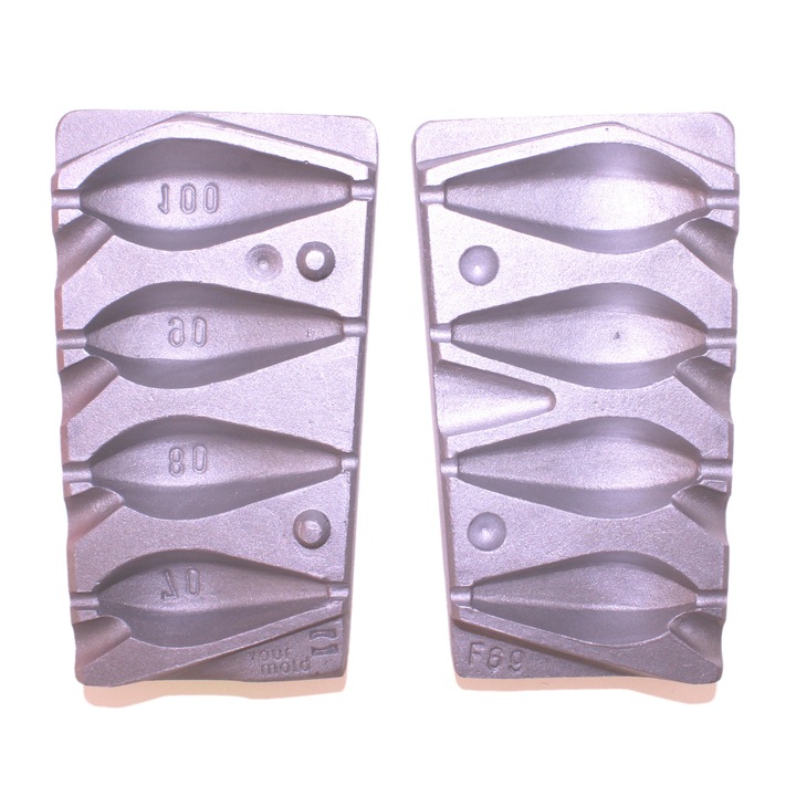 Matrita de plumb pescuit, in forma de para unghiular plumb cu furtun, 70-80-90-100 grame, Aluminiu