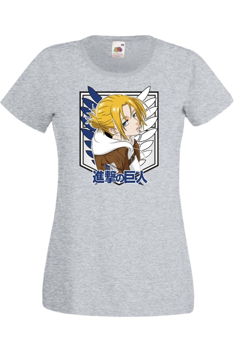 Noi Polo Anime Manga Tralala Attack on Titan Levi Ackermann Eren Yeager Annie Leonhart Porco Titans Attack on Titan Annie Leonhart 01, Melange világosszürke