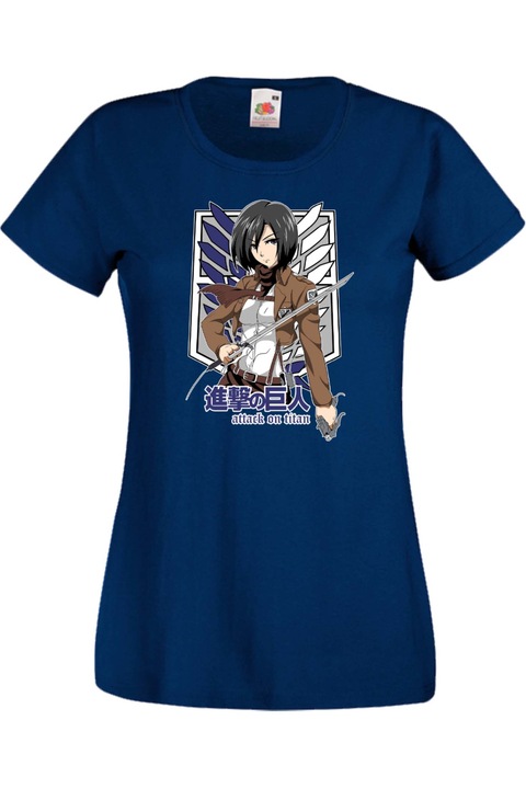 Noi Polo Anime Manga Tralala Attack on Titan Levi Ackermann Eren Yeager Annie Leonhart Porco Titans Attack on Titan Mikasa Ackerman 01, Tengerészkék