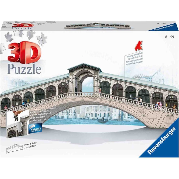 3D пъзел Ravensburger - Мостът Риалто, 216 части