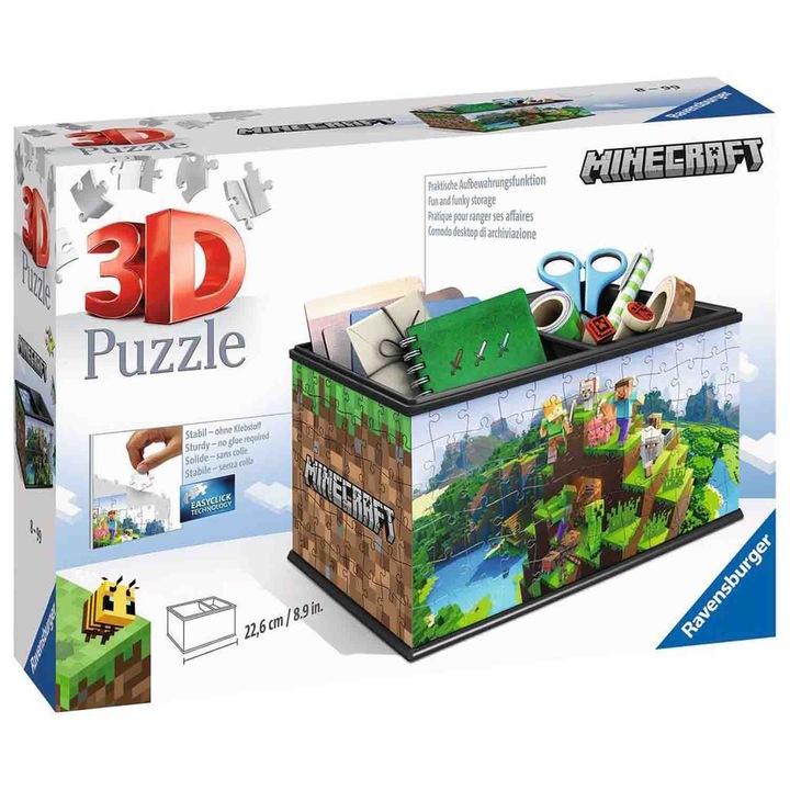 Пъзел 3D Ravensburger - Кутия за съхранение, Minecraft, 216 части